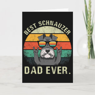 Dog Vintage Best Schnauzer Dad Ever Shirt Fathers Card