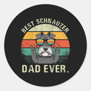 Dog Vintage Best Schnauzer Dad Ever Shirt Fathers  Classic Round Sticker