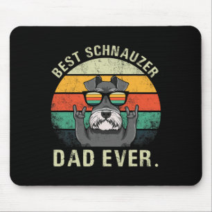 Dog Vintage Best Schnauzer Dad Ever Shirt Fathers Mouse Mat