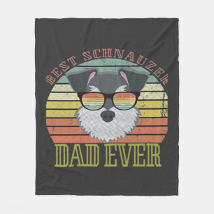 Dog Vintage Best Schnauzer Dad ever Tshirt Fathers Fleece Blanket