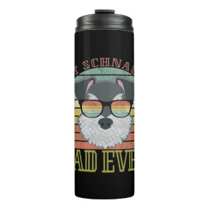 Dog Vintage Best Schnauzer Dad ever Tshirt Fathers Thermal Tumbler