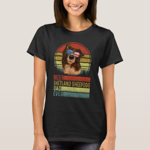 Dog Vintage Best Shetland Sheepdog Dad Ever Father T-Shirt