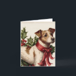 Dog vintage illustration Christmas card<br><div class="desc">Vintage dog illustration Christmas card.</div>