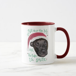 Dog vs Christmas Hat Mug