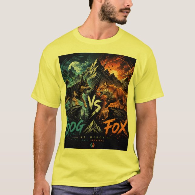 Dog vs Fox: Wild Survival Clash. T-Shirt (Front)
