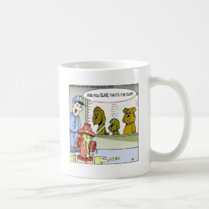 Dog Vs Hydrant Police Line Up Funny Gifts & Tees Coffee Mug