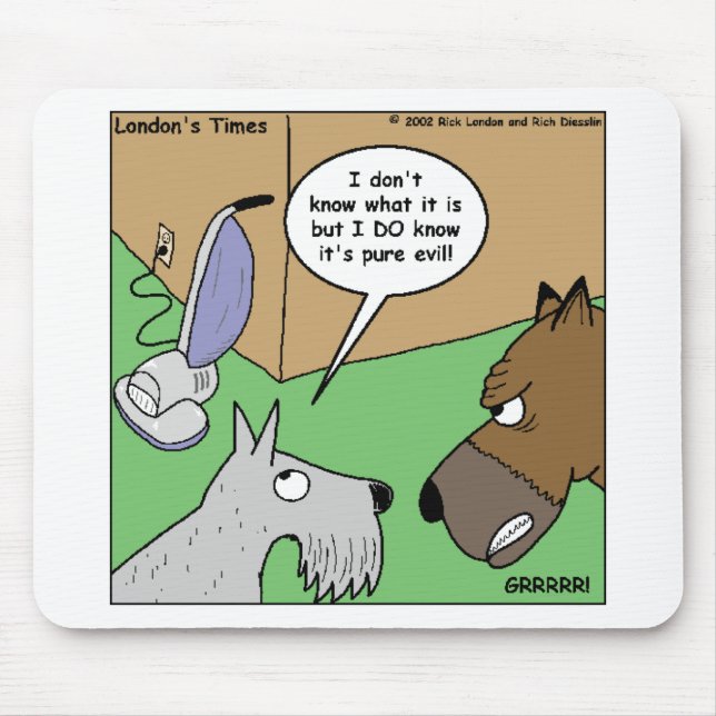 Dog VS. Vacuum Cleaner Funny Gifts & Collectibles Mouse Mat (Front)