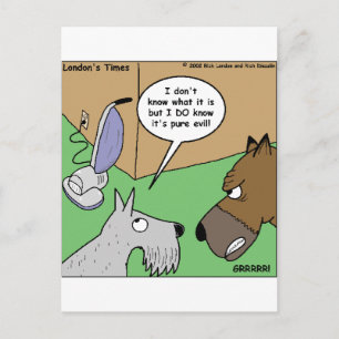 Dog VS. Vacuum Cleaner Funny Gifts & Collectibles Postcard