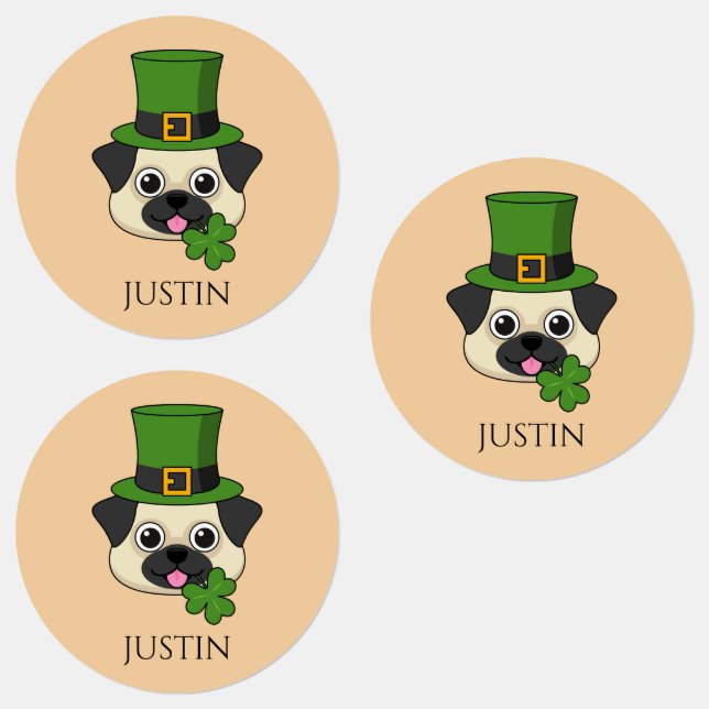 Dog w Hat and Shamrock St Patrick's | Personalise (Group)