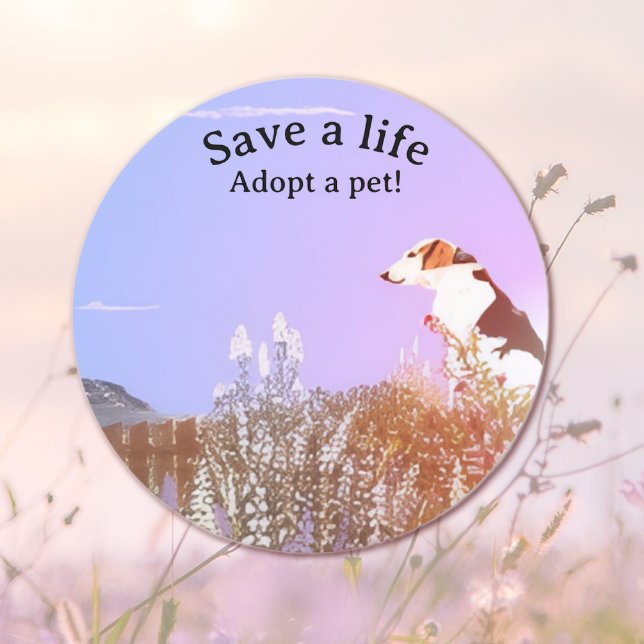 Dog Waiting for his Family Classic Round Sticker (Creator Uploaded)