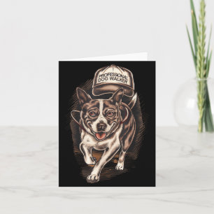 Dog Waking Professional Dog Walker Hat Graphic Card