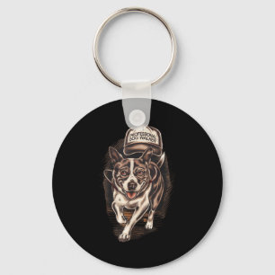 Dog Waking Professional Dog Walker Hat Graphic Key Ring