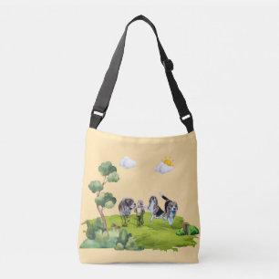Dog Walk -Child and Hounds Outdoor Adventure Crossbody Bag