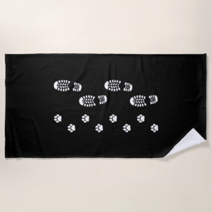 Dog Walk Foot Print Dog Walker Dog Walking Beach Towel