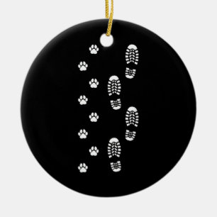 Dog Walk Foot Print Dog Walker Dog Walking Ceramic Tree Decoration