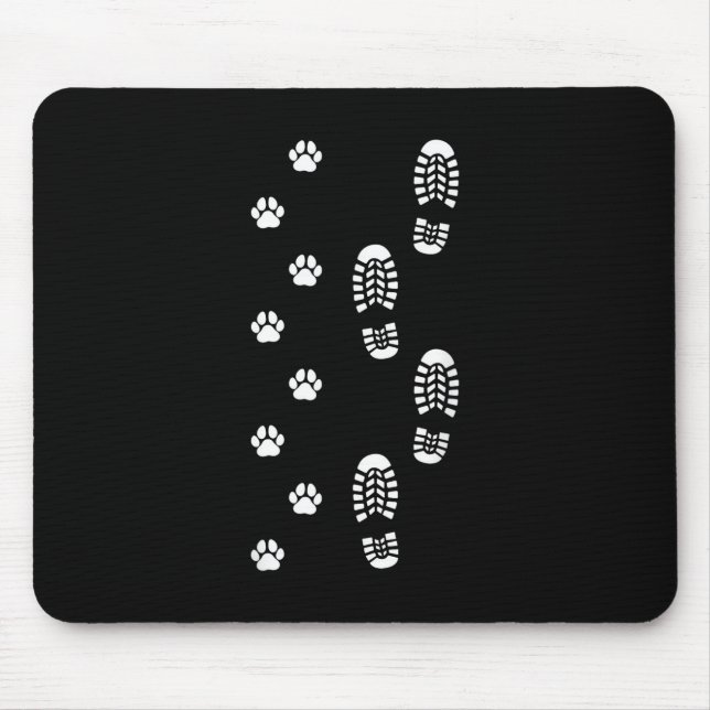 Dog Walk Foot Print Dog Walker Dog Walking Mouse Mat (Front)