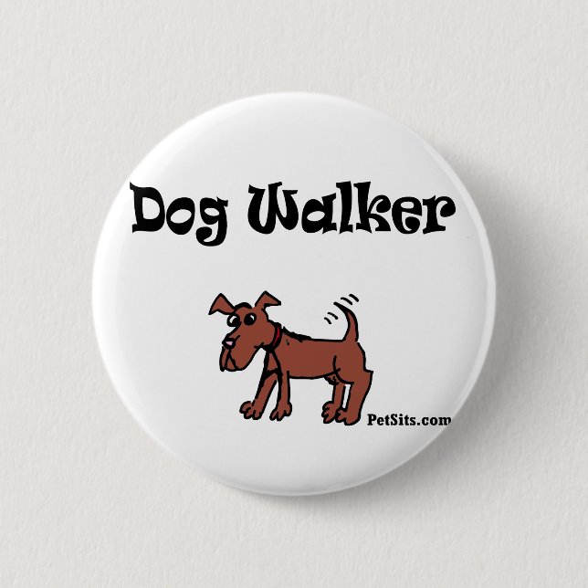 Dog Walker 6 Cm Round Badge (Front)