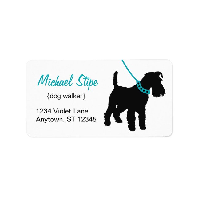 Dog Walker Address Labels teak (Front)
