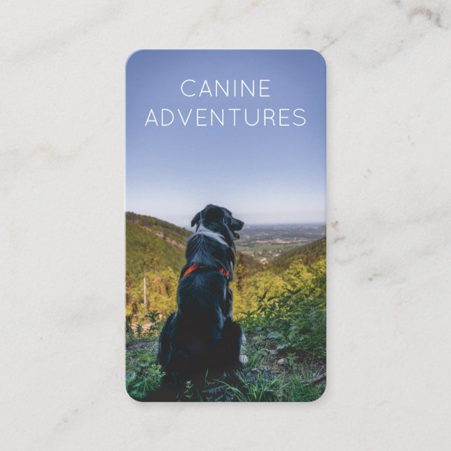 Dog Walker Adventure Walks And Hikes Business Card (Front)