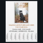 Dog Walker Adventure Walks And Hikes Flyer<br><div class="desc">Dog walker adventures and hikes business flyer featuring a dog for your service. Simply personalise the text with your own service type. for dog walkers who specialise in walking and hiking adventures with dogs or a dog summer camp adventure. Lovely canine gazes across the wilderness landscape, ready to go on...</div>