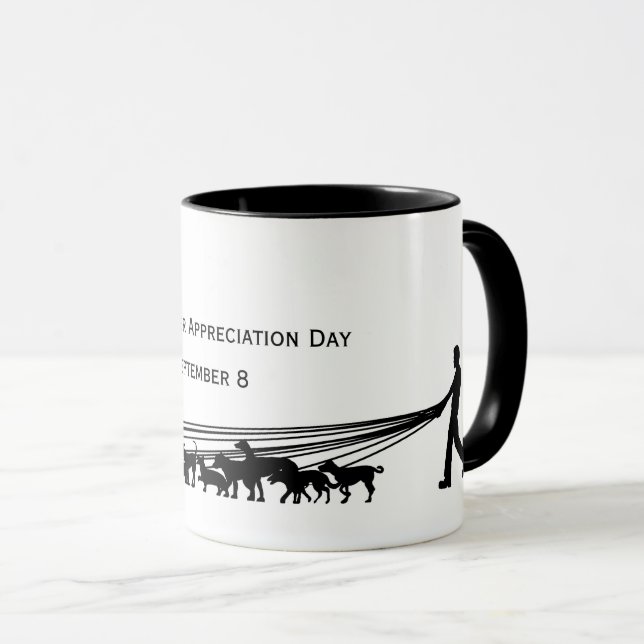 Dog Walker Appreciation Day Silhouette Mug (Front Right)