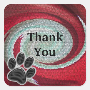 Dog Walker Appreciation Pet Sitter Thank You Red Square Sticker