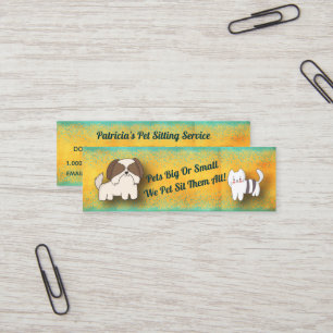 Dog Walker Cat Pet Sitter Service Modern Mini Business Card
