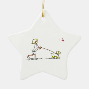 dOg WaLkEr Ceramic Tree Decoration