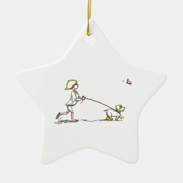 dOg WaLkEr Ceramic Tree Decoration (Front)