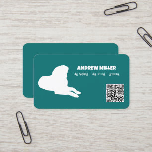 Dog Walker Dog Boarding QR Business Card