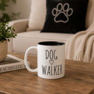 'DOG WALKER' Dog Lover Pet Caregiver Gift Two-Tone Coffee Mug