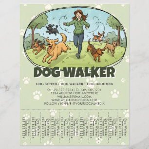Dog Walker Dog Walking Service Custom Flyer