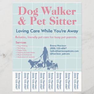 Dog Walker Flyer Custom Pet Sitter Flyer