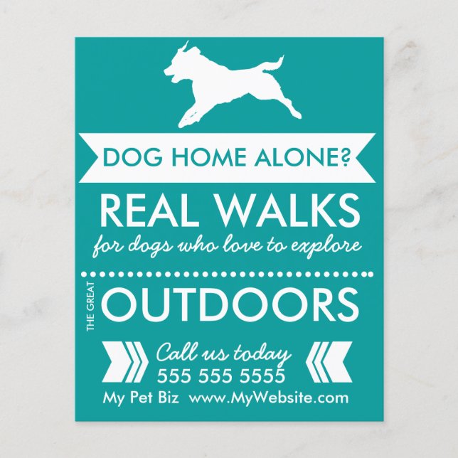 Dog Walker Flyer - Personalizable (Front)