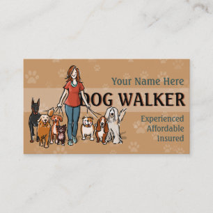 Dog Walker Fully customisable business card