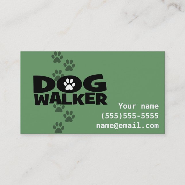 Dog Walker Fully customisable business card (Front)