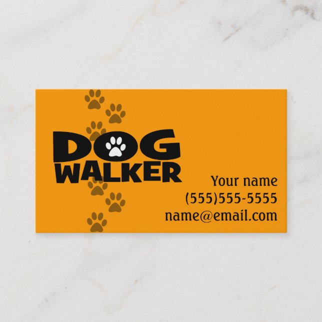 Dog Walker Fully customisable promo card _orang (Front)