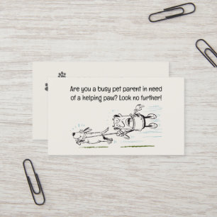 Dog Walker funny and engaging cartoon Business Card