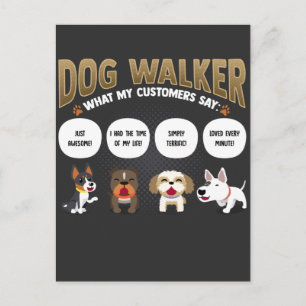 Dog Walker Funny Dog Walking Pet Sitter Gift Postcard