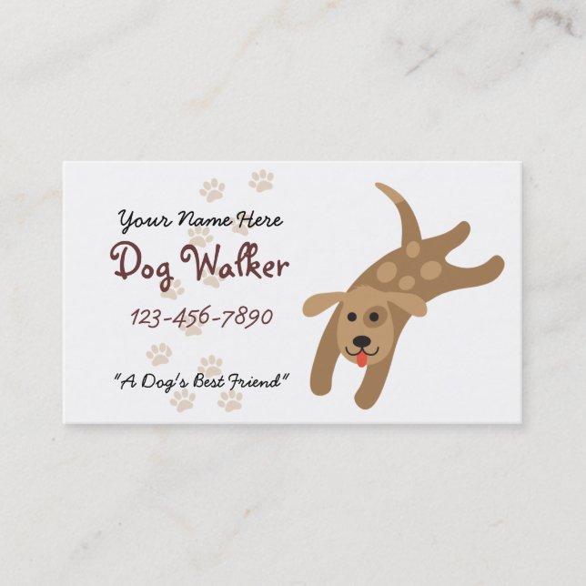 Dog Walker/Groomer/Veterinarian Business Card (Front)