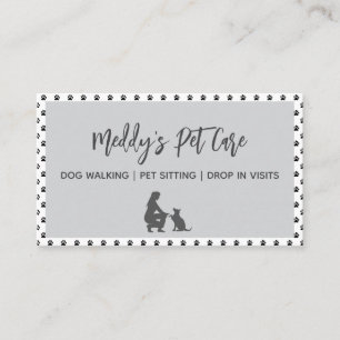 Dog walker minimalist custom photo business card
