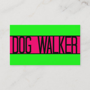 Dog Walker Neon Green and Hot Pink Business Card