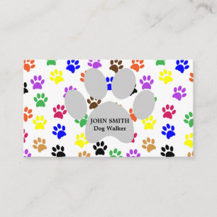 Dog Walker Paw Print Pattern Business Card