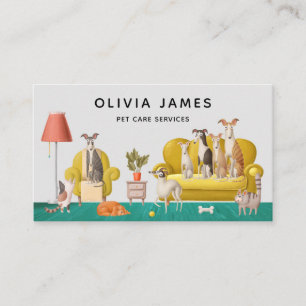 Dog walker pet care service business card
