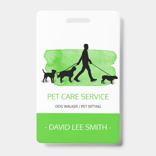 Dog walker / Pet Care Sitting ID Badge (Front)