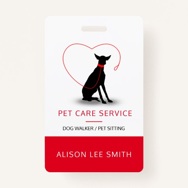 Dog walker / Pet Care Sitting  ID Badge (Front)