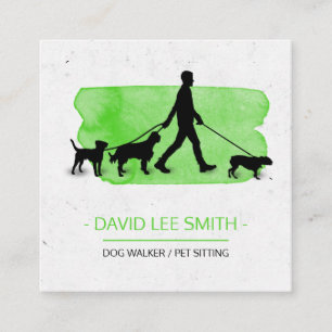 Dog walker / Pet Care Sitting Square Business Card