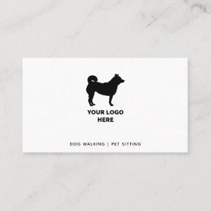 Dog Walker & Pet Sitter Add Your Logo Black Text Business Card