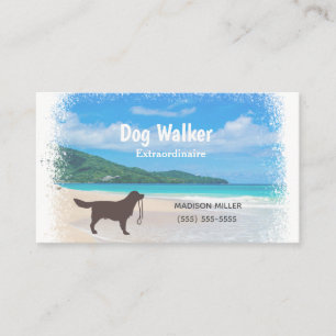 Dog Walker/ Pet Sitter Beach Nature Business Card