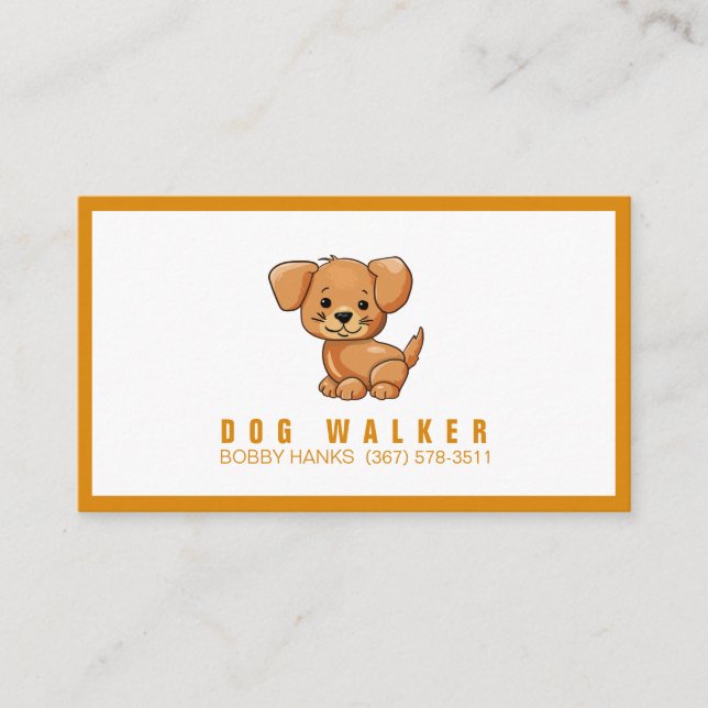 Dog Walker Pet Sitter Business Card (Front)